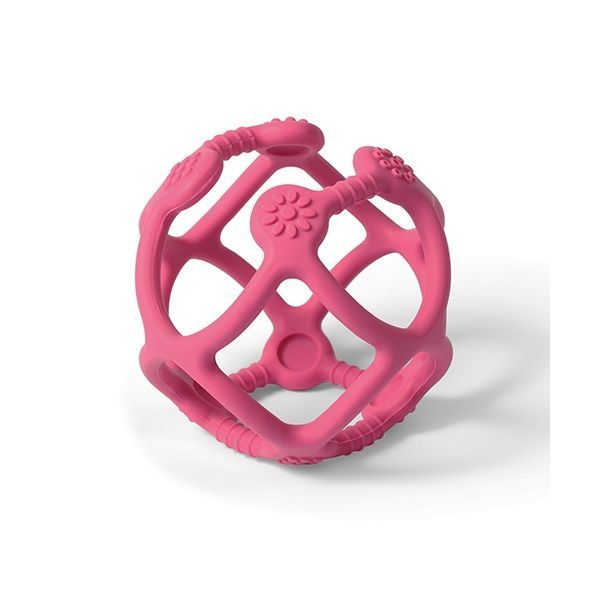 BABYONO Kousátko silikonové Ortho míček růžový 0m+.jpg